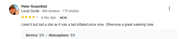 4-Star review of Buddy’s Bar & Grill Bangkok Silom March 2024