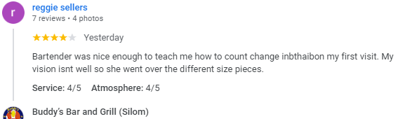 4-Star review of Buddy’s Bar & Grill Silom Bangkok April 2024