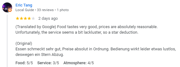 Another 4-Star review of Buddy’s Bar & Grill Silom Bangkok July 2024