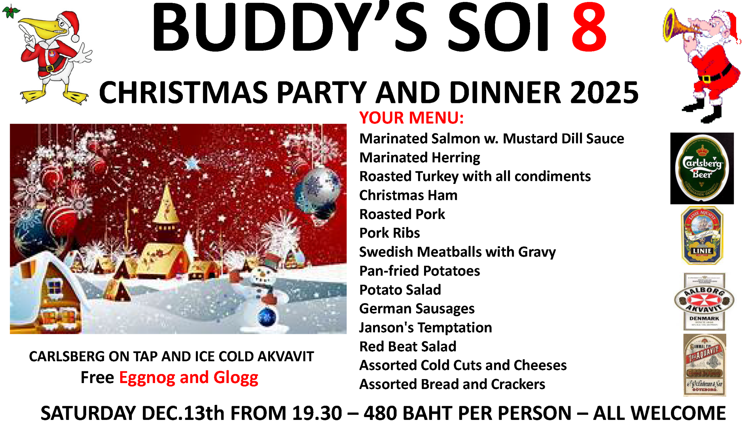 Christmas Party & Dinner at Soi 8 Bar December 13