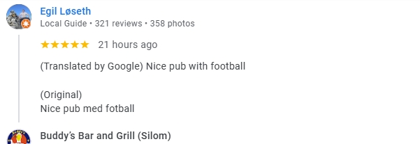 Another 5-Star review of Buddy’s Bar & Grill Silom Bangkok February 2025