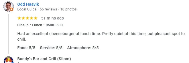 Another 5-Star review of Buddy’s Bar & Grill Soi 89 Bangkok April 2025