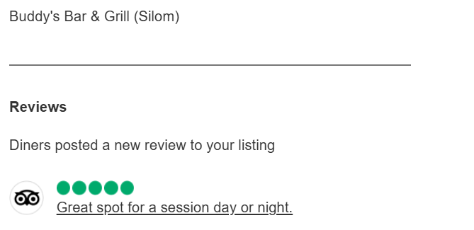 Another 5-Star review of Buddy’s Bar & Grill Silom Bangkok May 2025