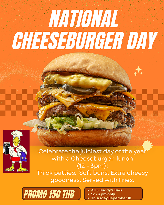 🍔🎉 **National Cheeseburger Day – Thursday, 18th September!** 🎉🍔