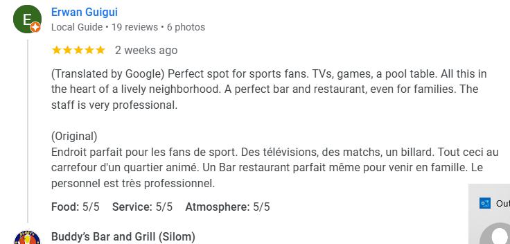 Another 5-star review of Buddy’s Bar & Grill Silom Bangkok November 2025