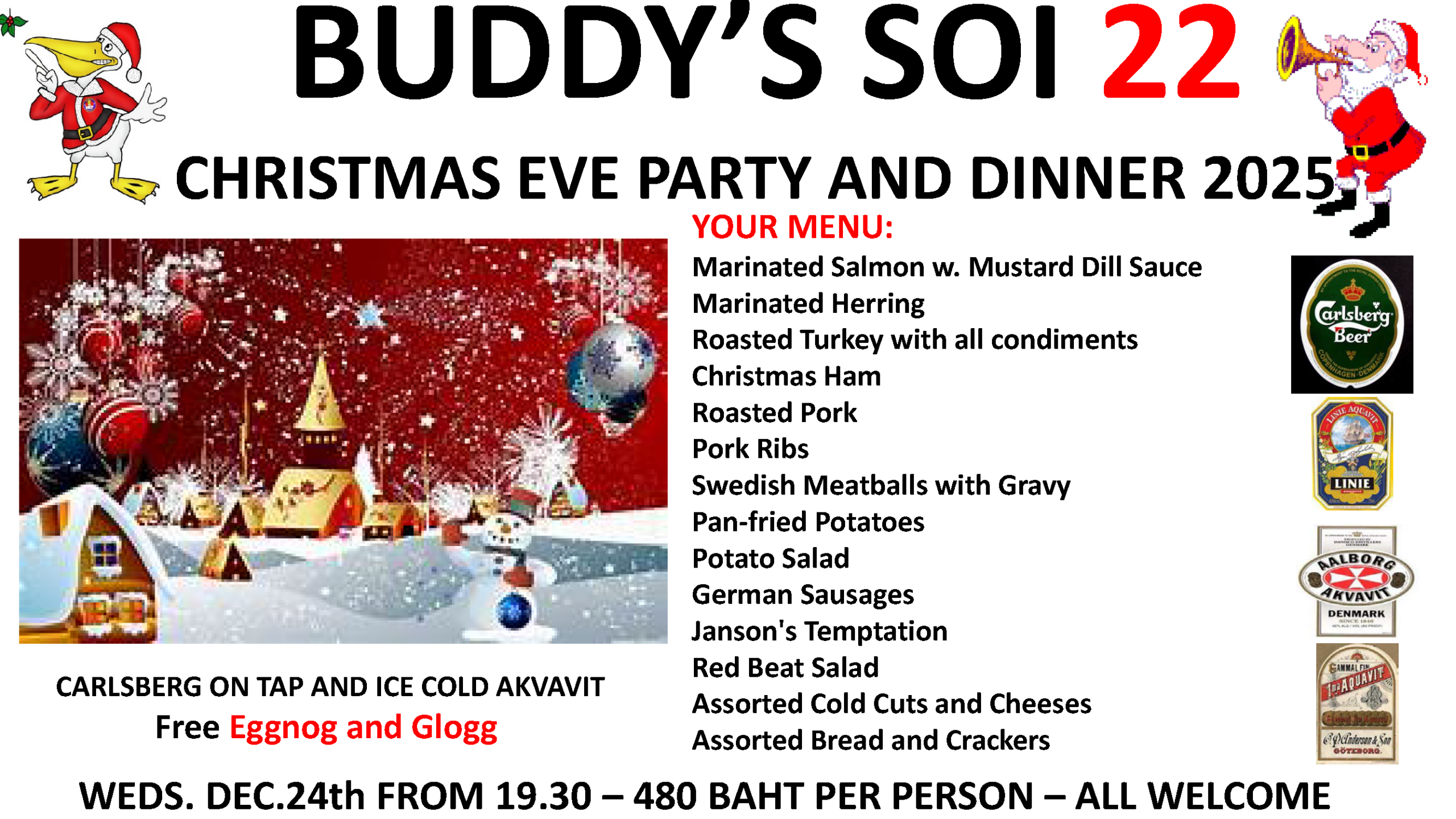 Christmas Party & Dinner at Soi 22 Bar December 24