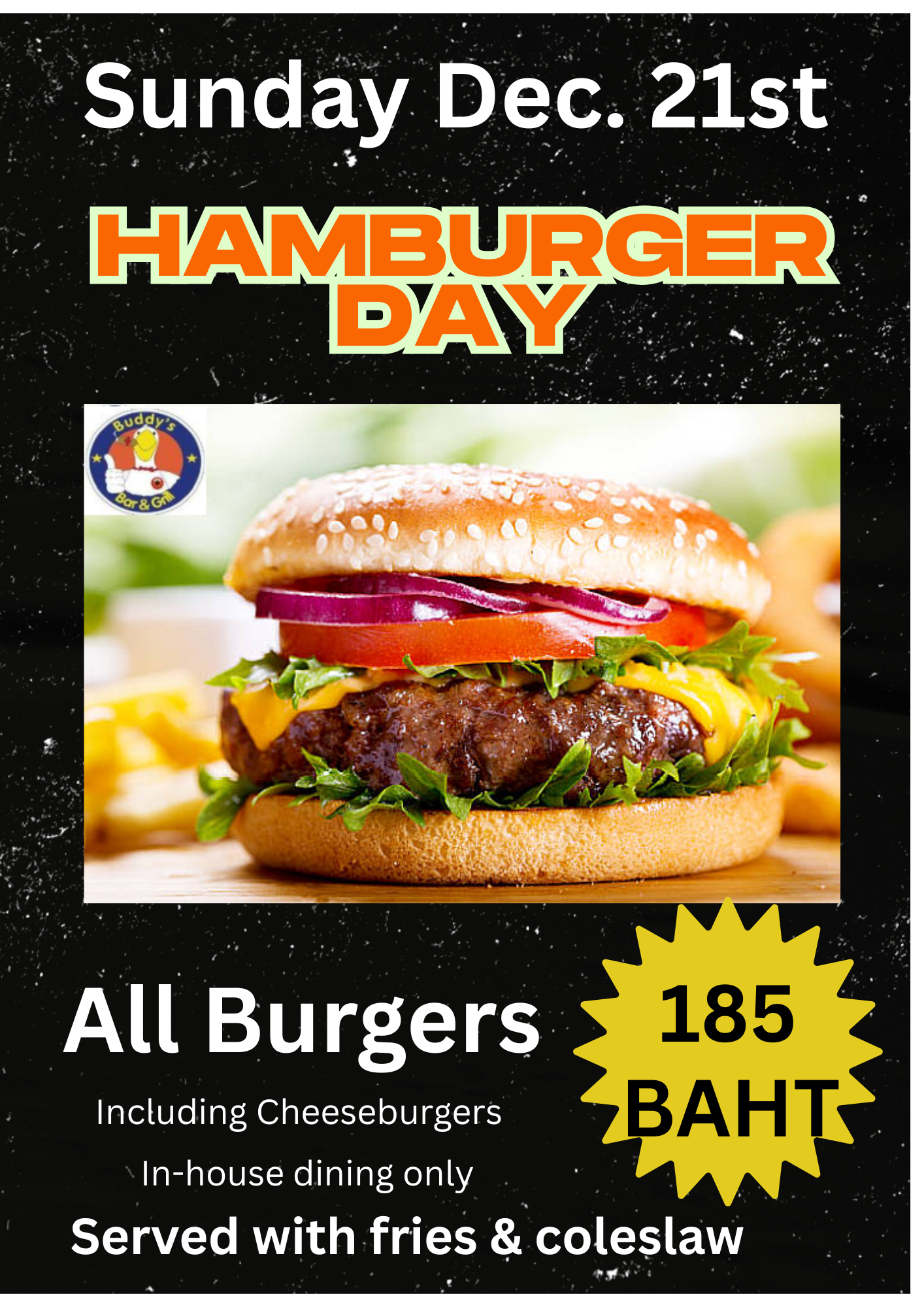 **📅 21/12 – National Hamburger Day | All Bars**
