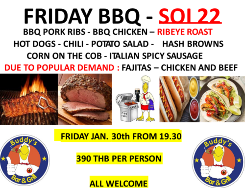 January End-of-Month BBQ – Buddy’s Soi 22