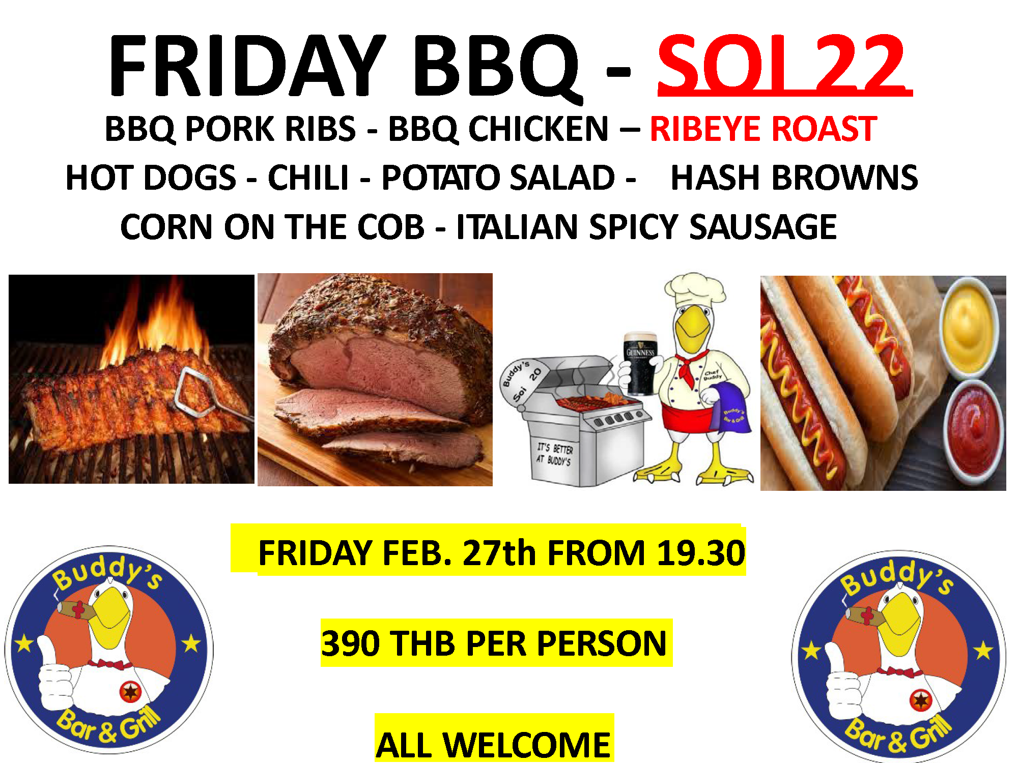 Buddy's Soi 22 Bangkok End of Month BBQ