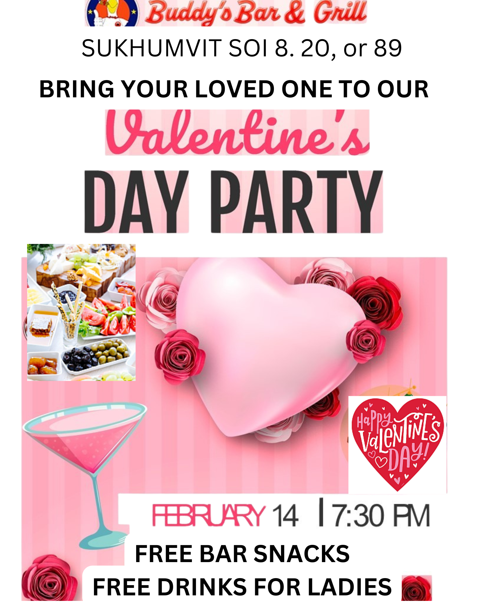 💖🍷 **Valentine’s Day at Buddy’s** 🍷💖 **Saturday, February 14th**